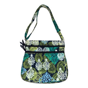 Vera Bradley Blue And Green Paisely Crossbody Messenger Quilted Shoulder Bag